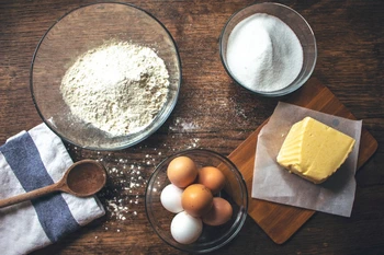 Ingrédients de base pour un gâteau de voyage