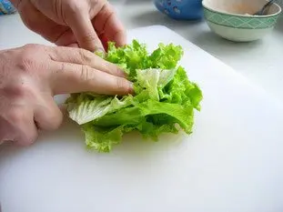 Chiffonnade de salade : Photo de l'étape 2