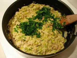 Rouleaux croustillants au poulet et poireaux : Photo de l'étape 5