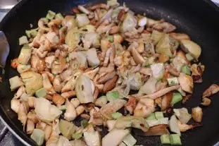 Omelette cassée champignons-artichauts : Photo de l'étape 6