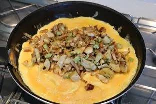 Omelette cassée champignons-artichauts : Photo de l'étape 8