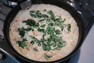 Omelette épinard et poulet en gratin : Photo de l'étape 5