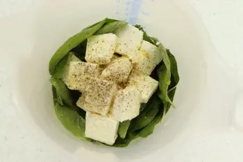 Haricots verts à la crème feta et basilic