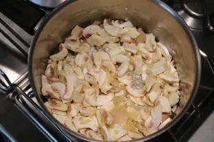 Tarte boulangère thon-champignons : Photo de l'étape 5