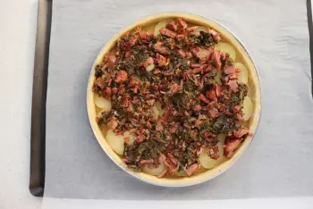 Quiche à l'oseille et pommes de terre