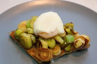 Tartines aux blancs de poireaux et oeuf mollet : Photo de l'étape 8