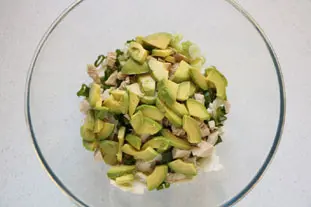 Salade chou fleur, poulet et avocat : Photo de l'étape 6