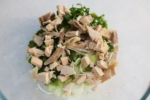 Salade d'avocat, artichaut et poulet