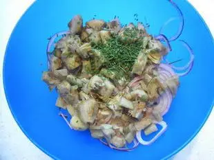 Salade tiède de pommes de terre et artichauts violets