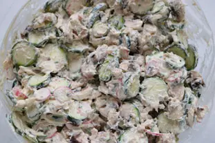 Salade de courgettes croquantes et champignons