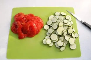 Filet de lieu en gratin de légumes et riz : Photo de l'étape 1