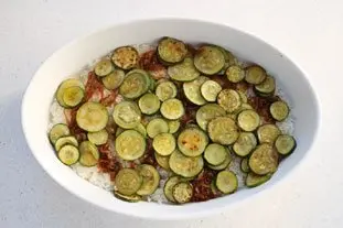 Filet de lieu en gratin de légumes et riz : Photo de l'étape 9
