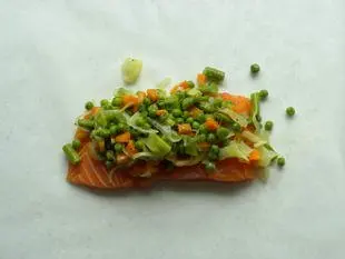 Saumon en papillote aux petits légumes : Photo de l'étape 7