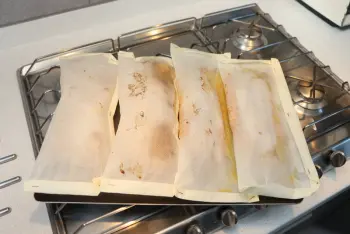 Filet de merlan en papillote carottes-citron-poireaux : Étape 11
