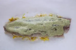 Papillotes de filets de bar à la crème de coriandre : Photo de l'étape 10