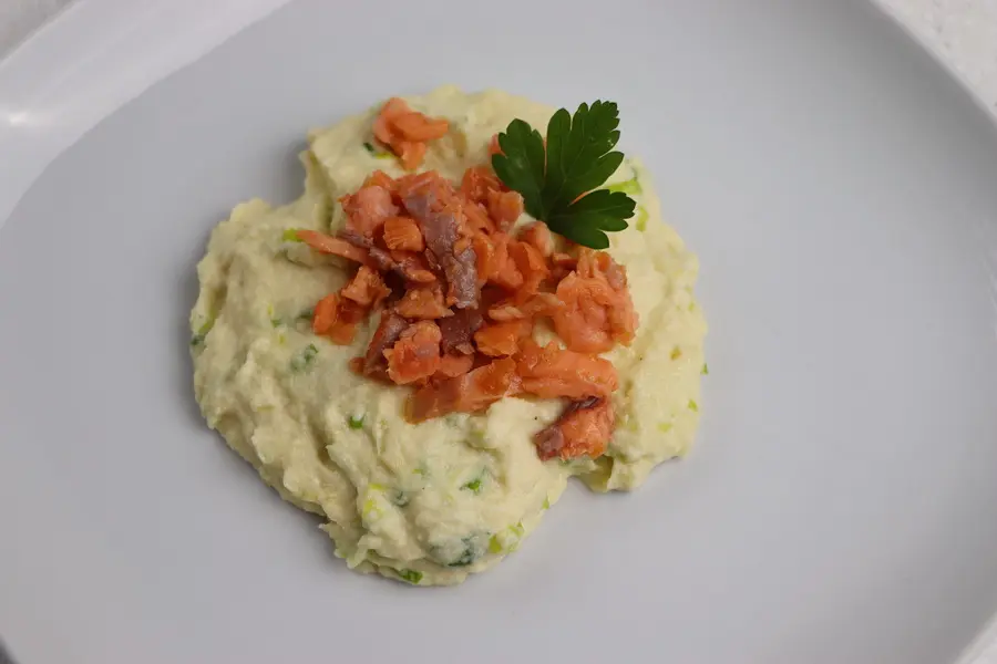 Crémeux de chou fleur au saumon fumé
