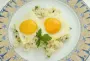 Riz crémeux et œufs au plat.