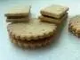 2 couches de biscuits entourants une ganache au chocolat