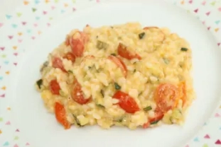 Risotto aux courgettes et tomates cerises
